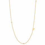 TAI JEWELRY Necklace F Sideways Initial Gold Necklace With CZ Accents