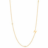 TAI JEWELRY Necklace H Sideways Initial Gold Necklace With CZ Accents