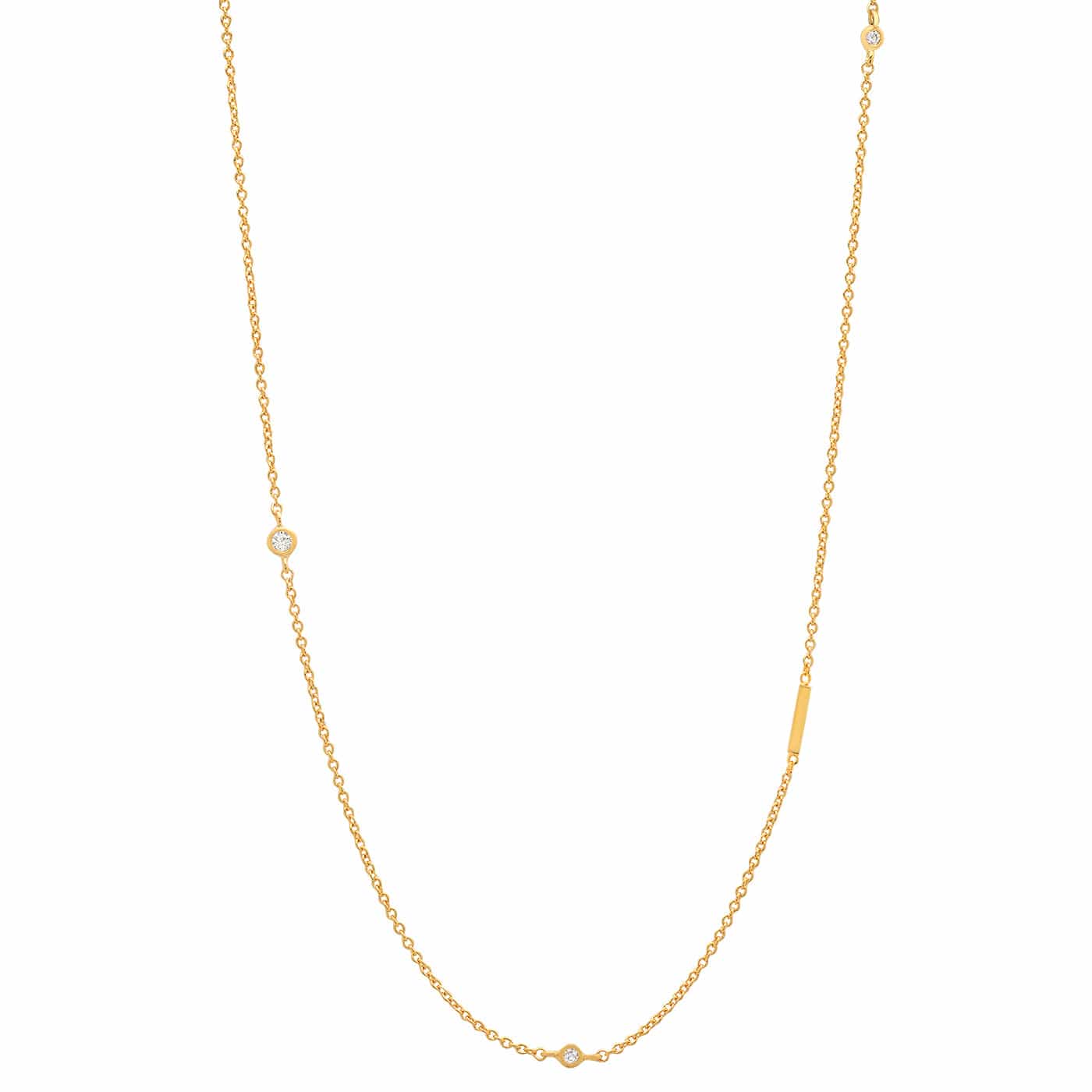 TAI JEWELRY | Sideways Initial Gold Necklace With CZ Accents | Necklace |