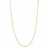 TAI JEWELRY Necklace I Sideways Initial Gold Necklace With CZ Accents