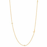 TAI JEWELRY | Sideways Initial Gold Necklace With CZ Accents | Necklace |