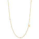 TAI JEWELRY | Sideways Initial Gold Necklace With CZ Accents | Necklace |