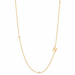 TAI JEWELRY | Sideways Initial Gold Necklace With CZ Accents | Necklace |