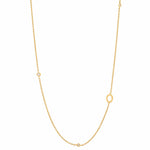 TAI JEWELRY | Sideways Initial Gold Necklace With CZ Accents | Necklace |