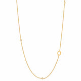 TAI JEWELRY | Sideways Initial Gold Necklace With CZ Accents | Necklace |