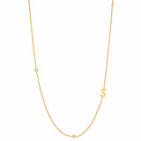 TAI JEWELRY Necklace S Sideways Initial Gold Necklace With CZ Accents