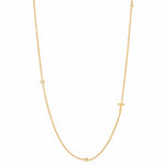 TAI JEWELRY | Sideways Initial Gold Necklace With CZ Accents | Necklace |