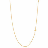 TAI JEWELRY | Sideways Initial Gold Necklace With CZ Accents | Necklace |
