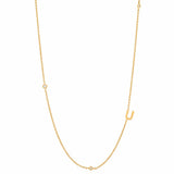 TAI JEWELRY Necklace U Sideways Initial Gold Necklace With CZ Accents