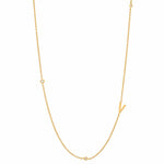 TAI JEWELRY | Sideways Initial Gold Necklace With CZ Accents | Necklace |