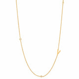 TAI JEWELRY Necklace V Sideways Initial Gold Necklace With CZ Accents