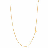 TAI JEWELRY | Sideways Initial Gold Necklace With CZ Accents | Necklace |