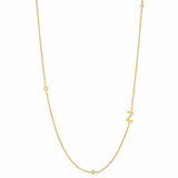 TAI JEWELRY Necklace Z Sideways Initial Gold Necklace With CZ Accents