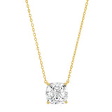 TAI JEWELRY Necklace Gold Vermeil Simple Chain Necklace With Cushion Cut CZ