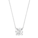 TAI JEWELRY Necklace Sterling Silver Simple Chain Necklace With Cushion Cut CZ