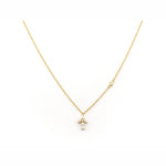 TAI JEWELRY | Simple Chain Necklace With Mini Gold Pearl Cross | Necklace |
