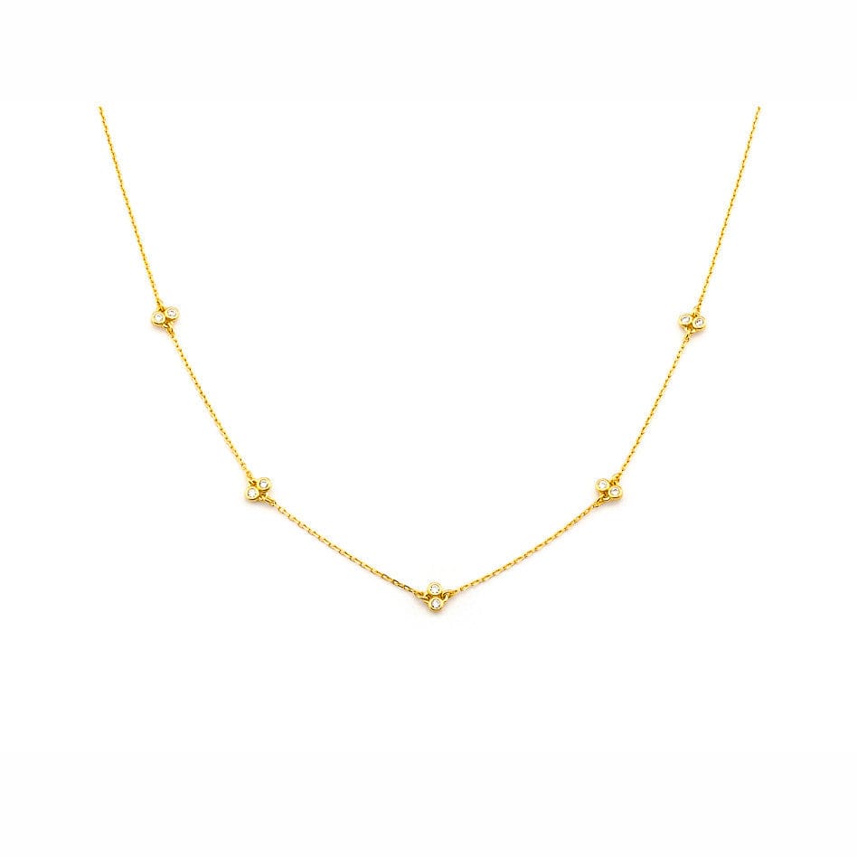 TAI JEWELRY | Simple Chain Necklace with Stationed CZ | Necklace |