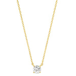 TAI JEWELRY | Simple Chain with Small Round Cut CZ | Necklace |