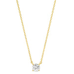 TAI JEWELRY Necklace Gold Vermeil Simple Chain With Small Round Cut CZ
