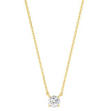 TAI JEWELRY | Simple Chain with Small Round Cut CZ | Necklace |
