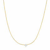 TAI JEWELRY | Snake Chain With Simple Cz Center Stone | Necklace |