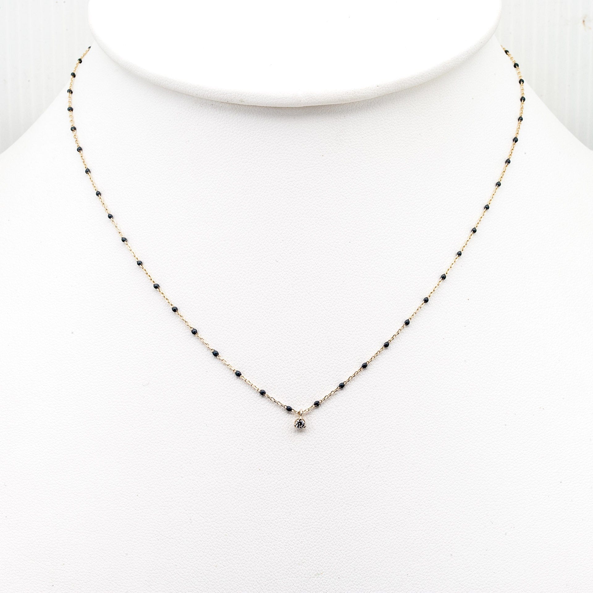 TAI JEWELRY | Sterling Silver Enamel Beaded Necklace With CZ | Necklace |