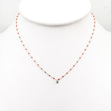 TAI JEWELRY | Sterling Silver Enamel Beaded Necklace With CZ | Necklace |