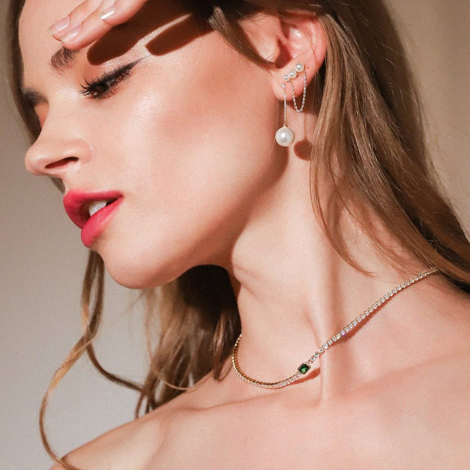 TAI JEWELRY | Tennis Necklace With Center Stone | Necklace |