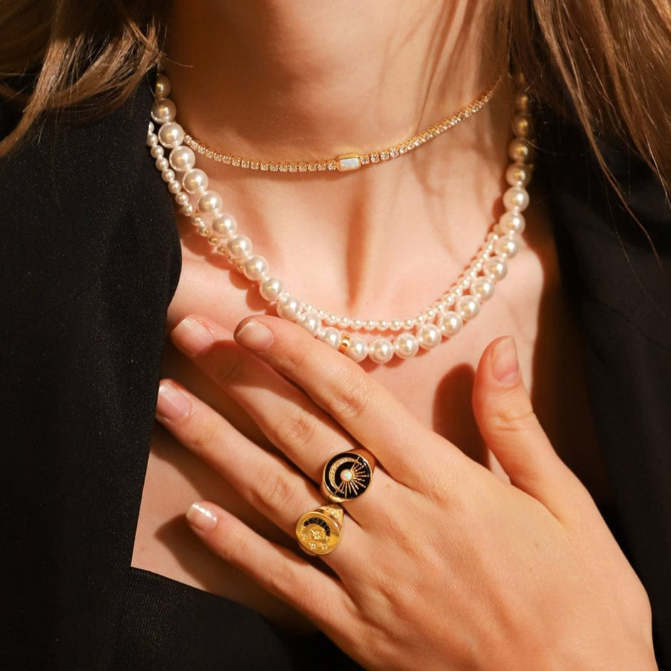 TAI JEWELRY | Tennis Necklace With Center Stone | Necklace |