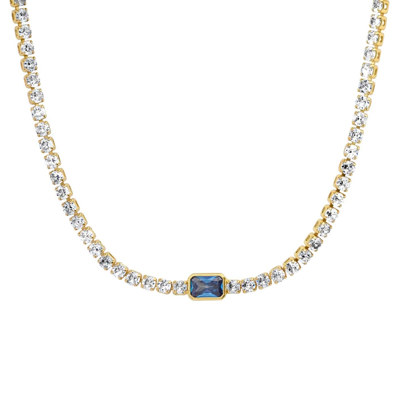 TAI JEWELRY | Tennis Necklace With Center Stone | Necklace |