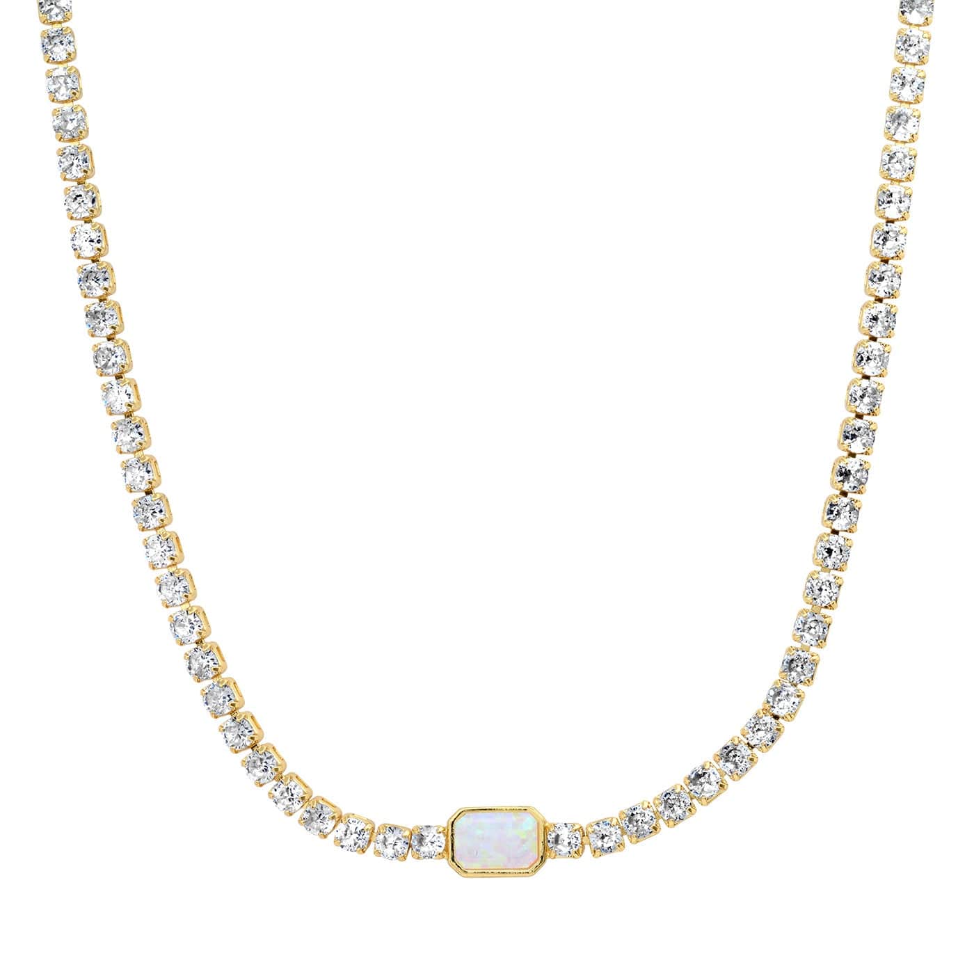 TAI JEWELRY | Tennis Necklace With Center Stone | Necklace |