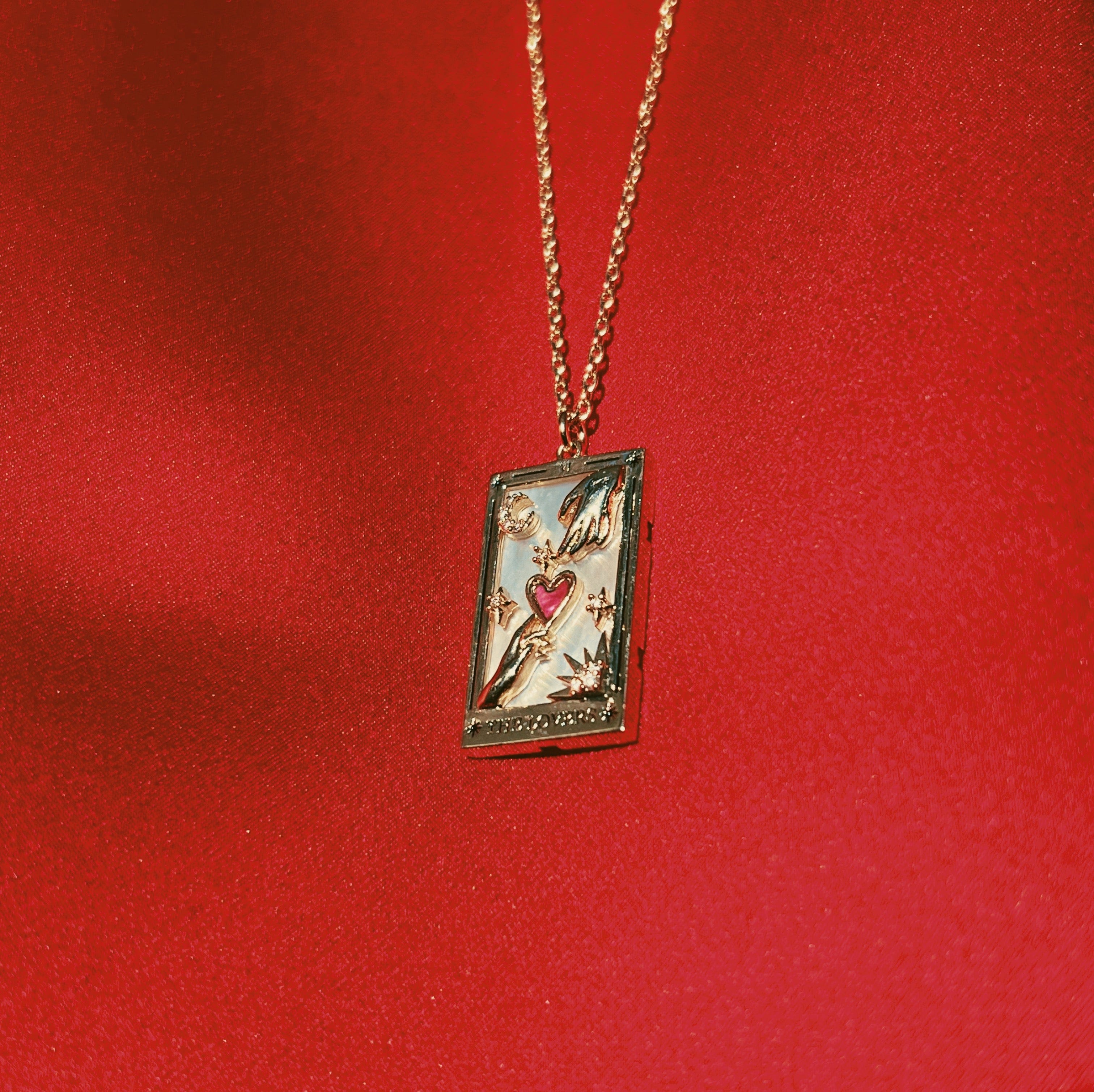 TAI JEWELRY Necklace The Lovers Tarot Card Necklace