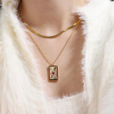 TAI JEWELRY Necklace The Lovers Tarot Card Necklace