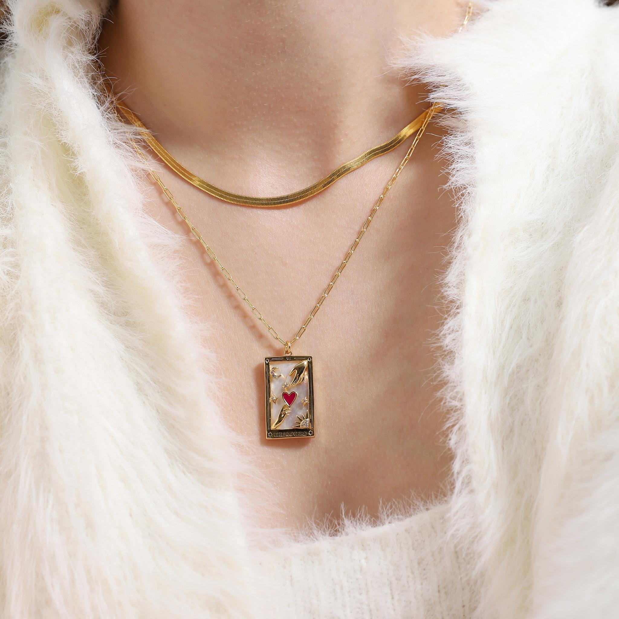 TAI JEWELRY | The Lovers Tarot Card Necklace | Necklace |