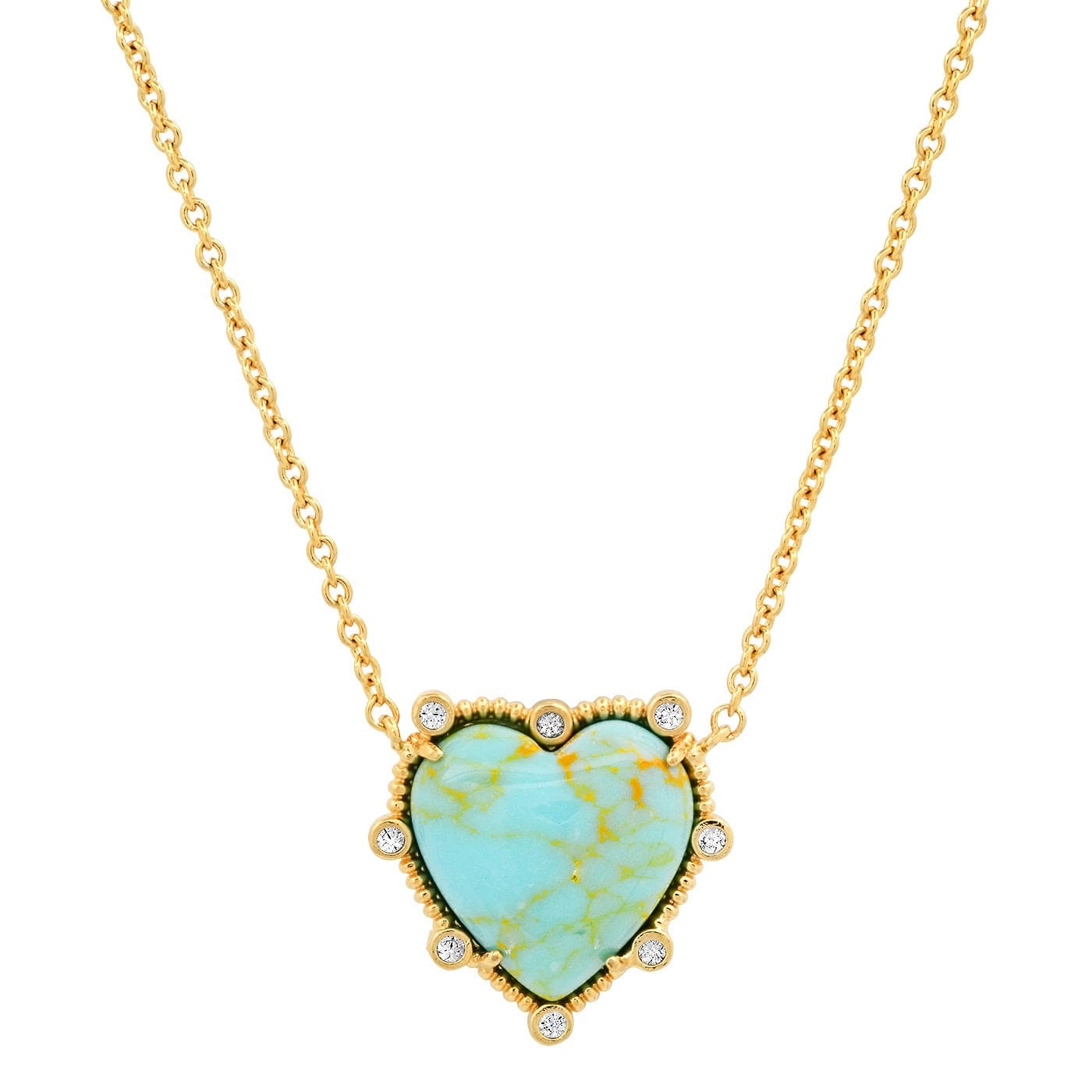 TAI JEWELRY | Turquoise Bezel Set Heart Pendant Necklace | Necklace |