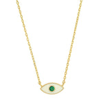 TAI JEWELRY Necklace White Enamel Tear Eye Pendant Necklace