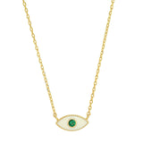 TAI JEWELRY Necklace White Enamel Tear Eye Pendant Necklace