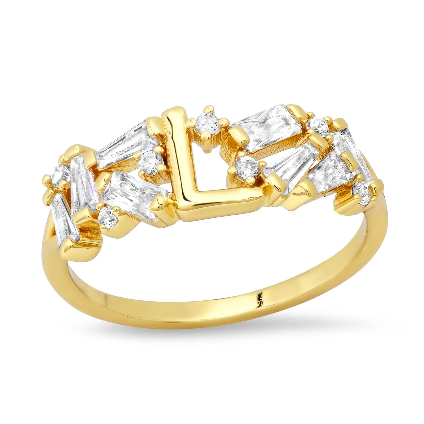 TAI JEWELRY Rings 6 / L Baguette Initial Ring