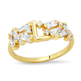 TAI JEWELRY Rings 6 / L Baguette Initial Ring