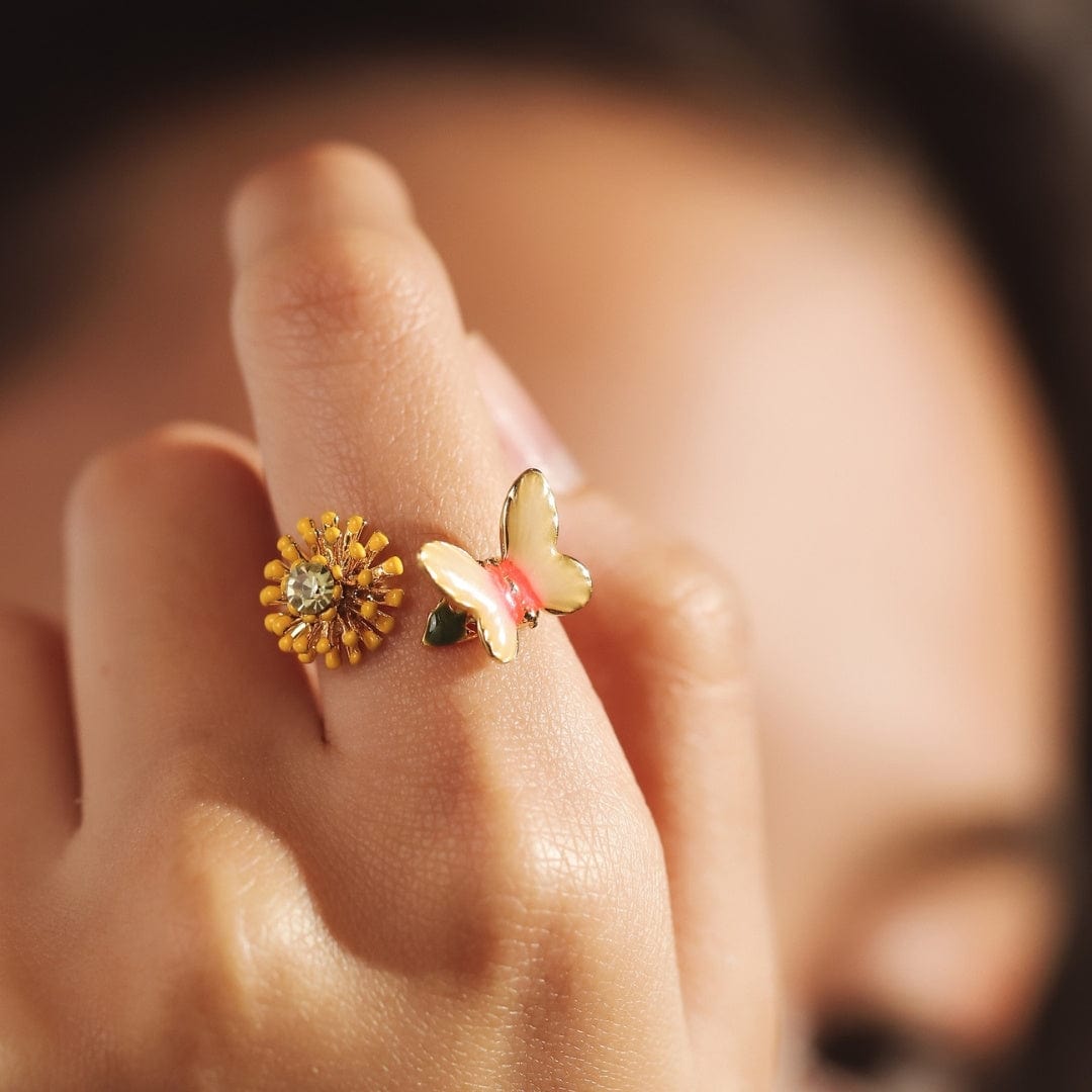 TAI JEWELRY Rings Butterfly and Daisy Open Ring