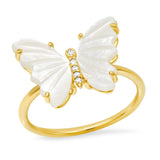 TAI JEWELRY | Mother of Pearl Butterfly Ring | Rings |