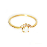 TAI JEWELRY Rings 6 Cz Crowned White Opal Ring