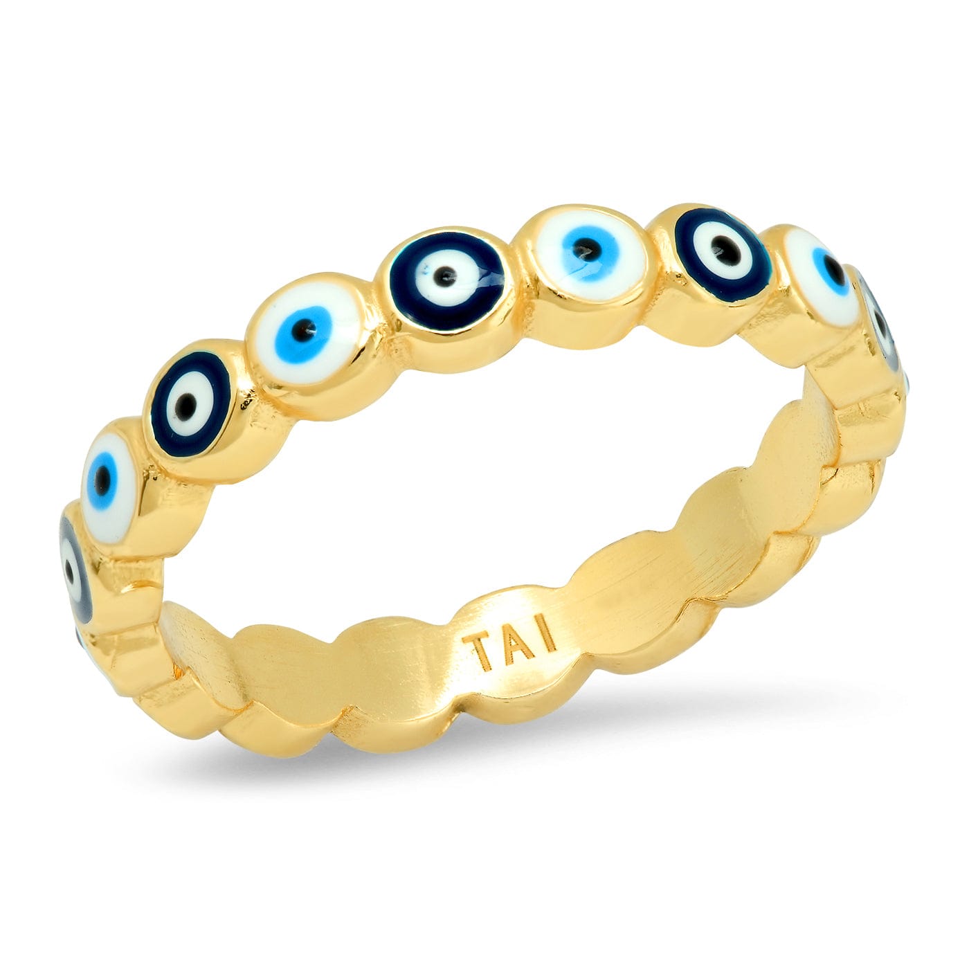 TAI JEWELRY Rings 6 / GV/ White Enamel Evil Eye Ring