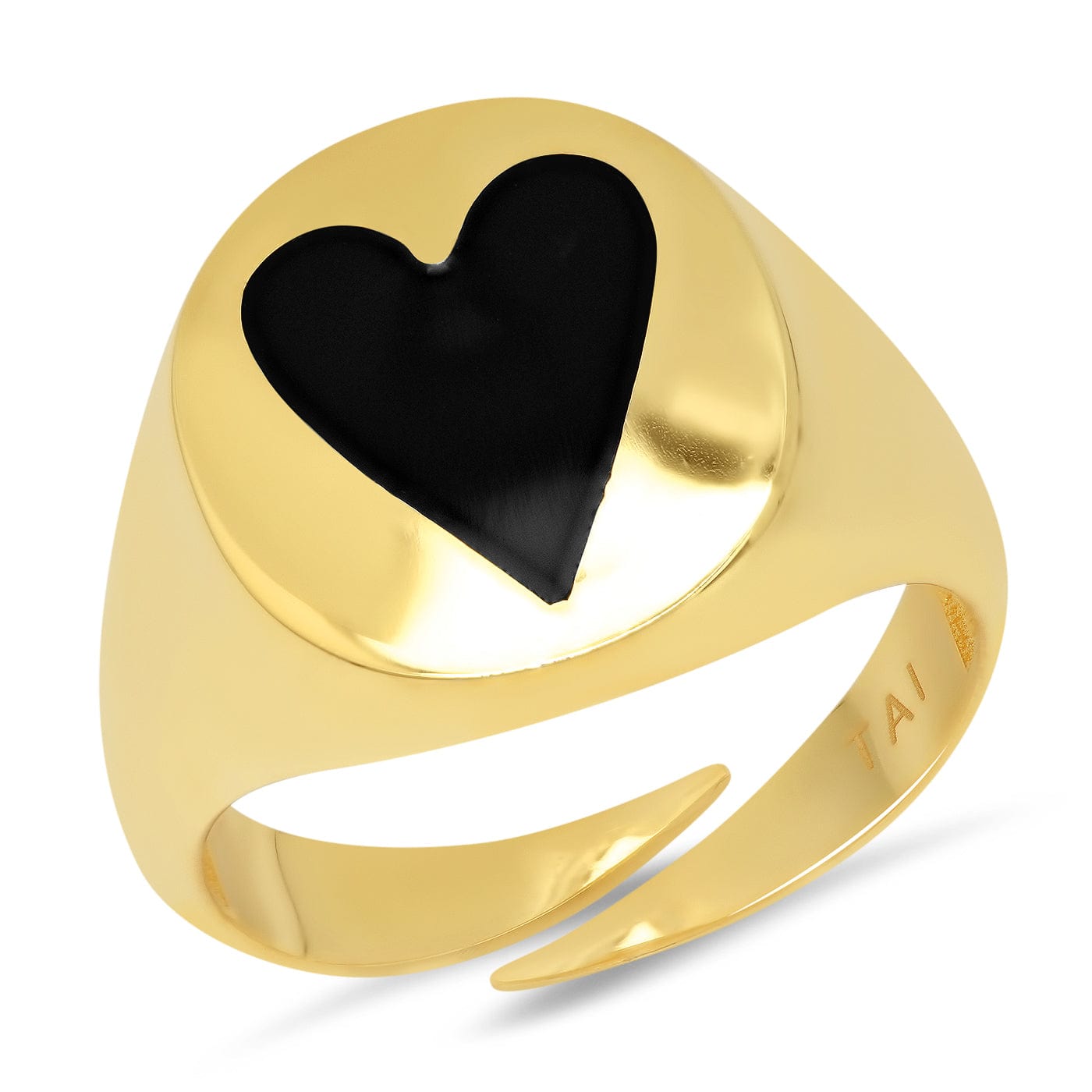TAI JEWELRY | Enamel Heart Signet Ring | Rings |