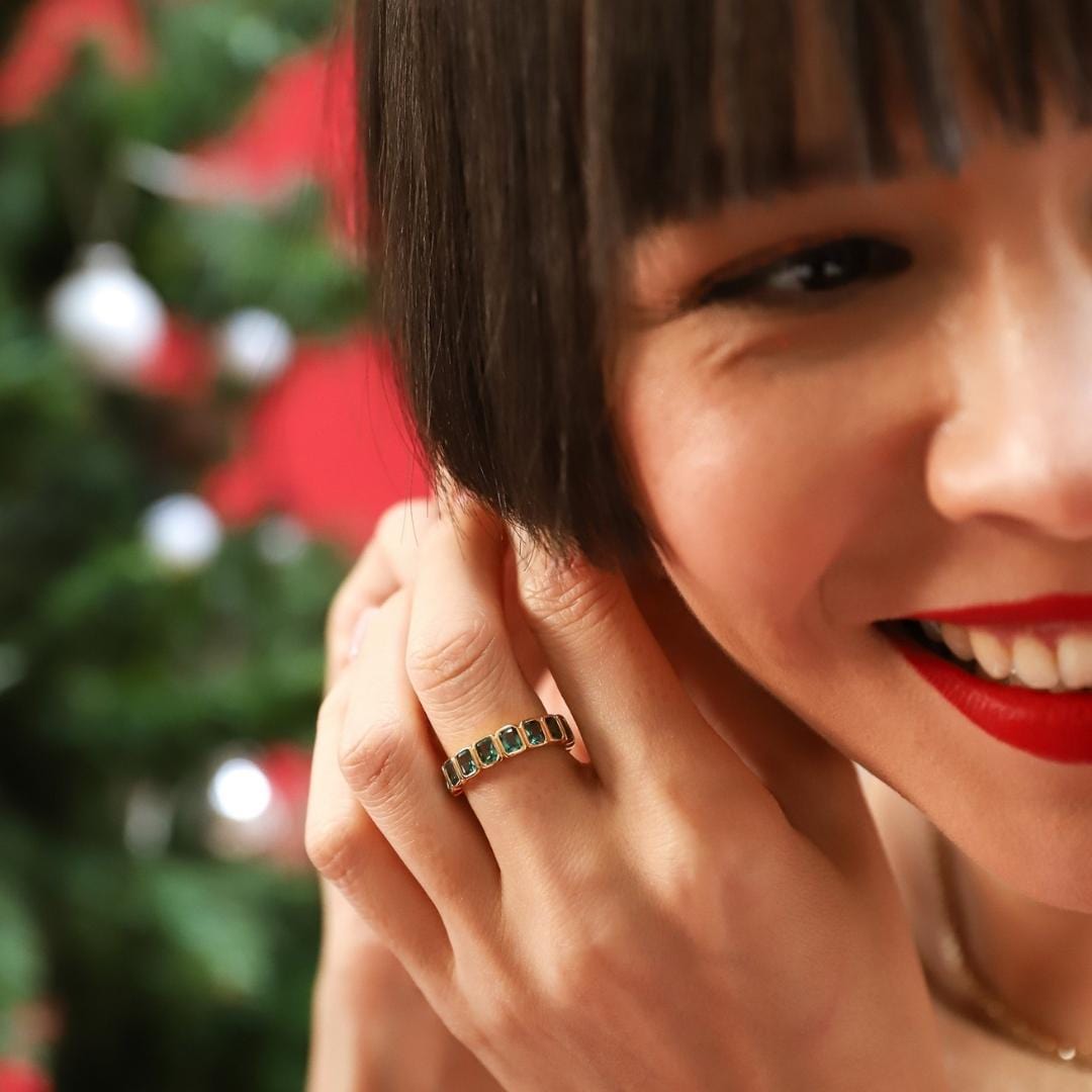 TAI JEWELRY | Eternity Emerald Cut Band Ring | Rings |