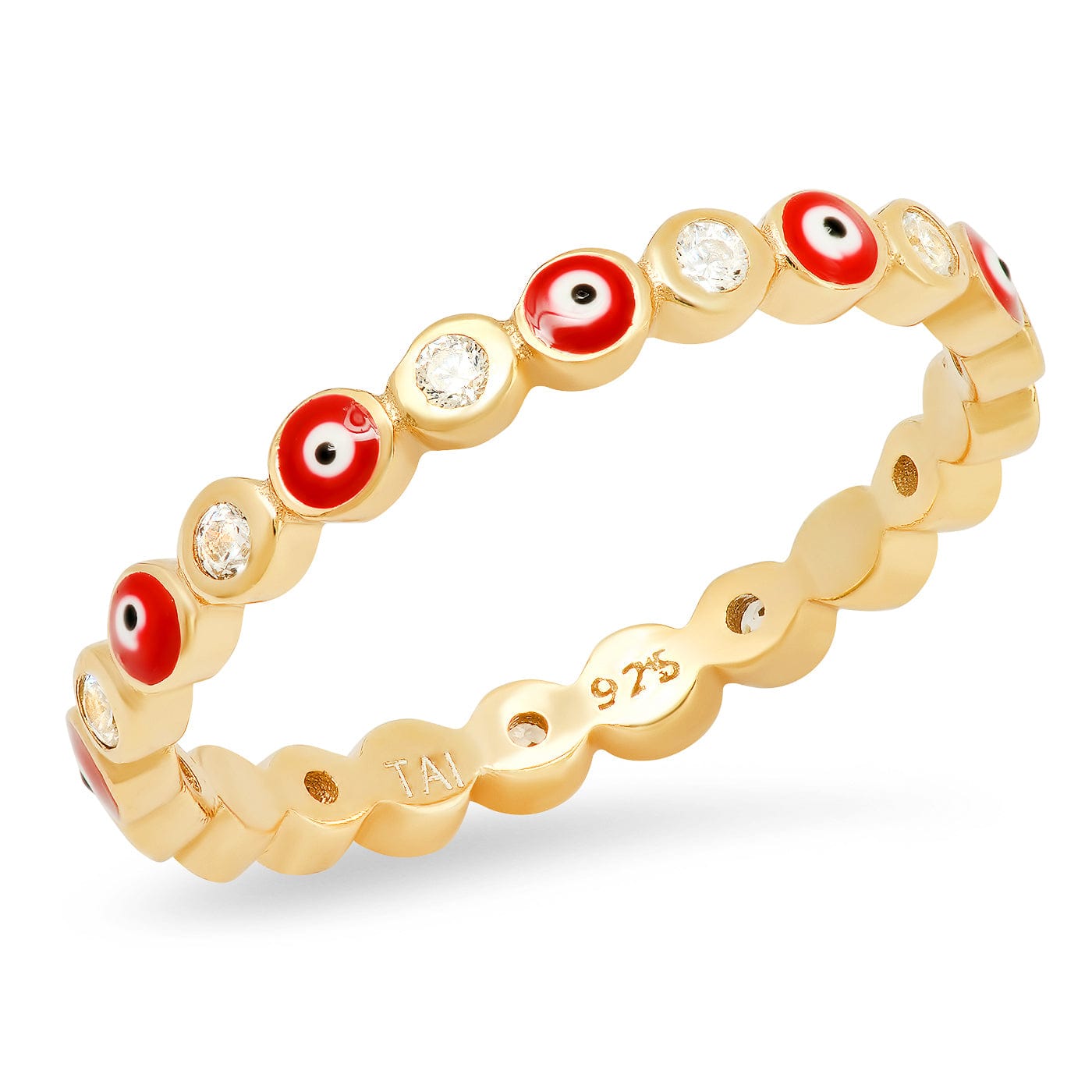 TAI JEWELRY | Evil Eye Enamel Bezel Ring | Rings |
