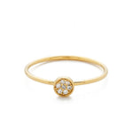 TAI JEWELRY Rings Gold Cz Disc Ring