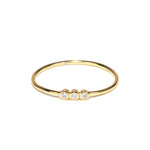 TAI JEWELRY | Triple CZ Dainty Ring - Gold | Rings |