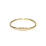 TAI JEWELRY | Triple CZ Dainty Ring - Gold | Rings |