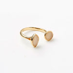 TAI JEWELRY Rings Gold/Peach Open Ring With Circle And Teardrop